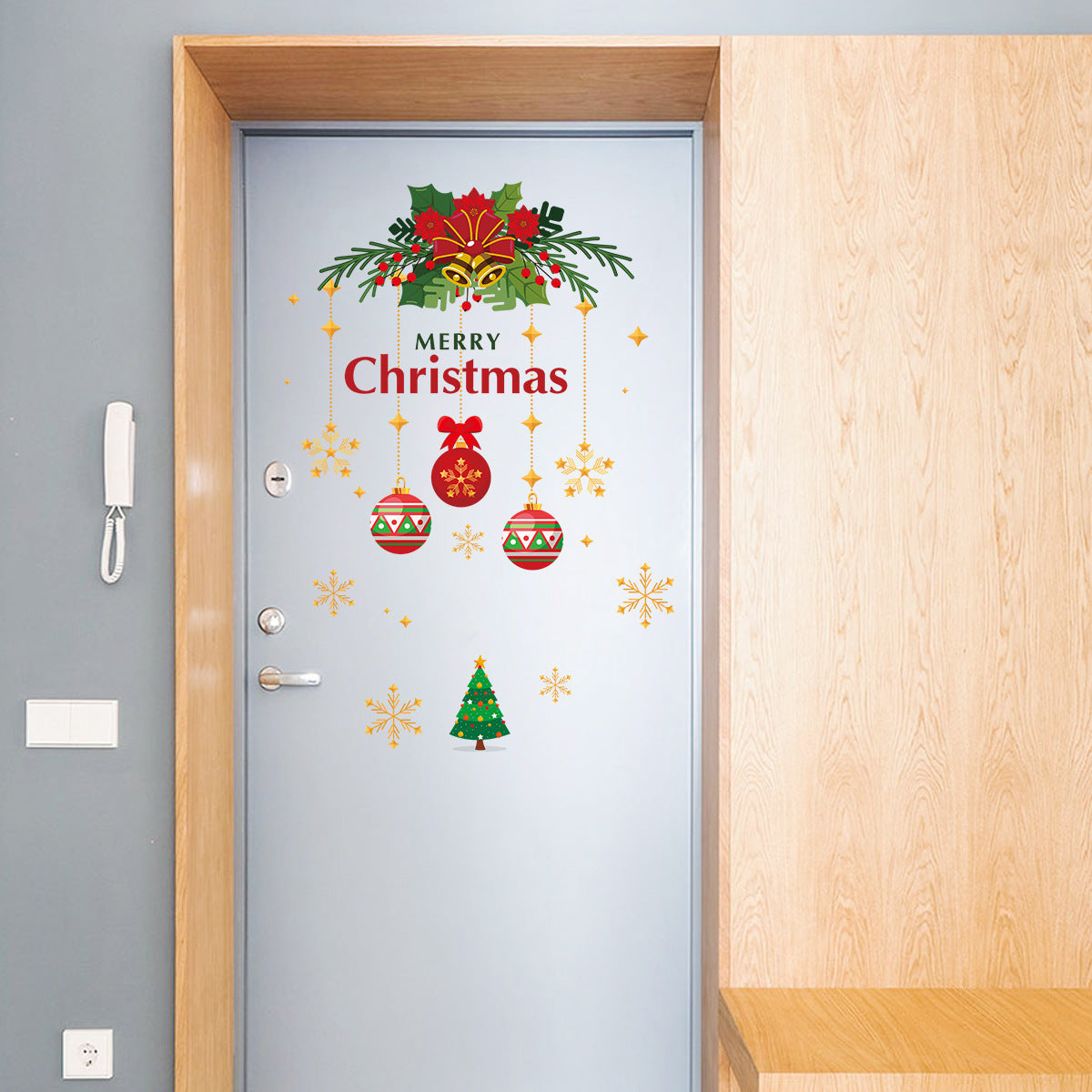 Christmas Door Window Decoration Stickers Festive Party Decorative Wall Stickers