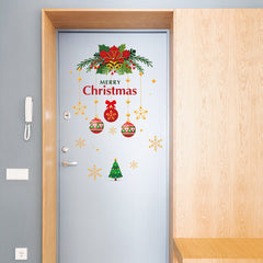 Christmas Door Window Decoration Stickers Festive Party Decorative Wall Stickers