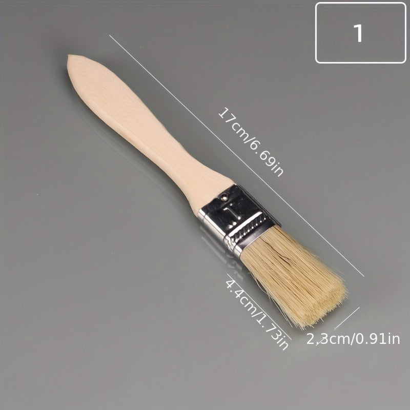 2pcs Thickened Wooden Handle Paint Brush BBQ Brush