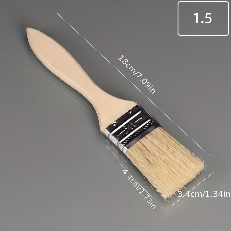 2pcs Thickened Wooden Handle Paint Brush BBQ Brush