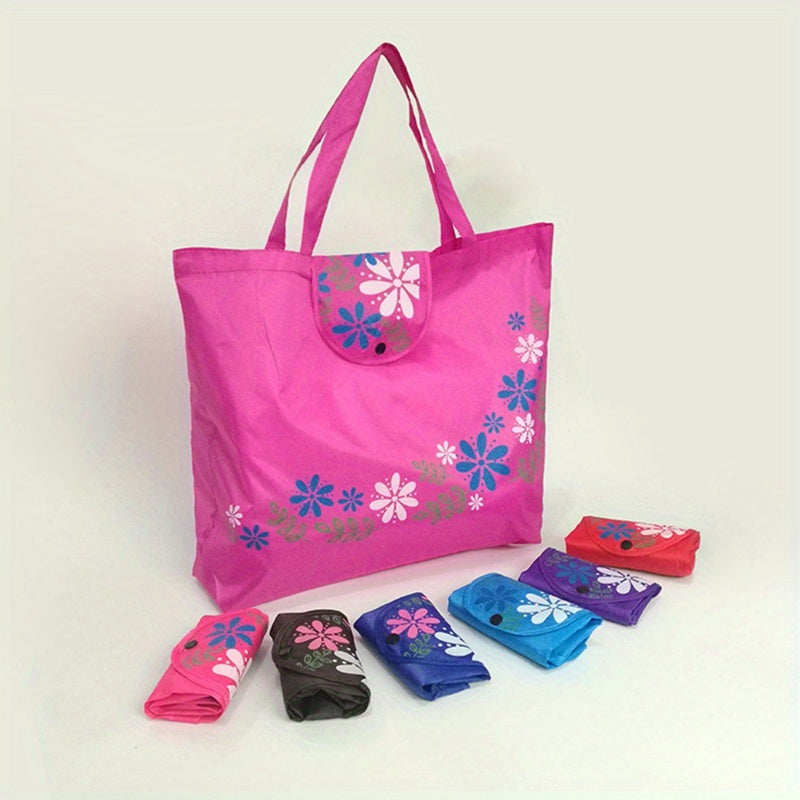 Foldable Shopping Bag Women Handbag Casual Floral Printed Large Capacity Bag