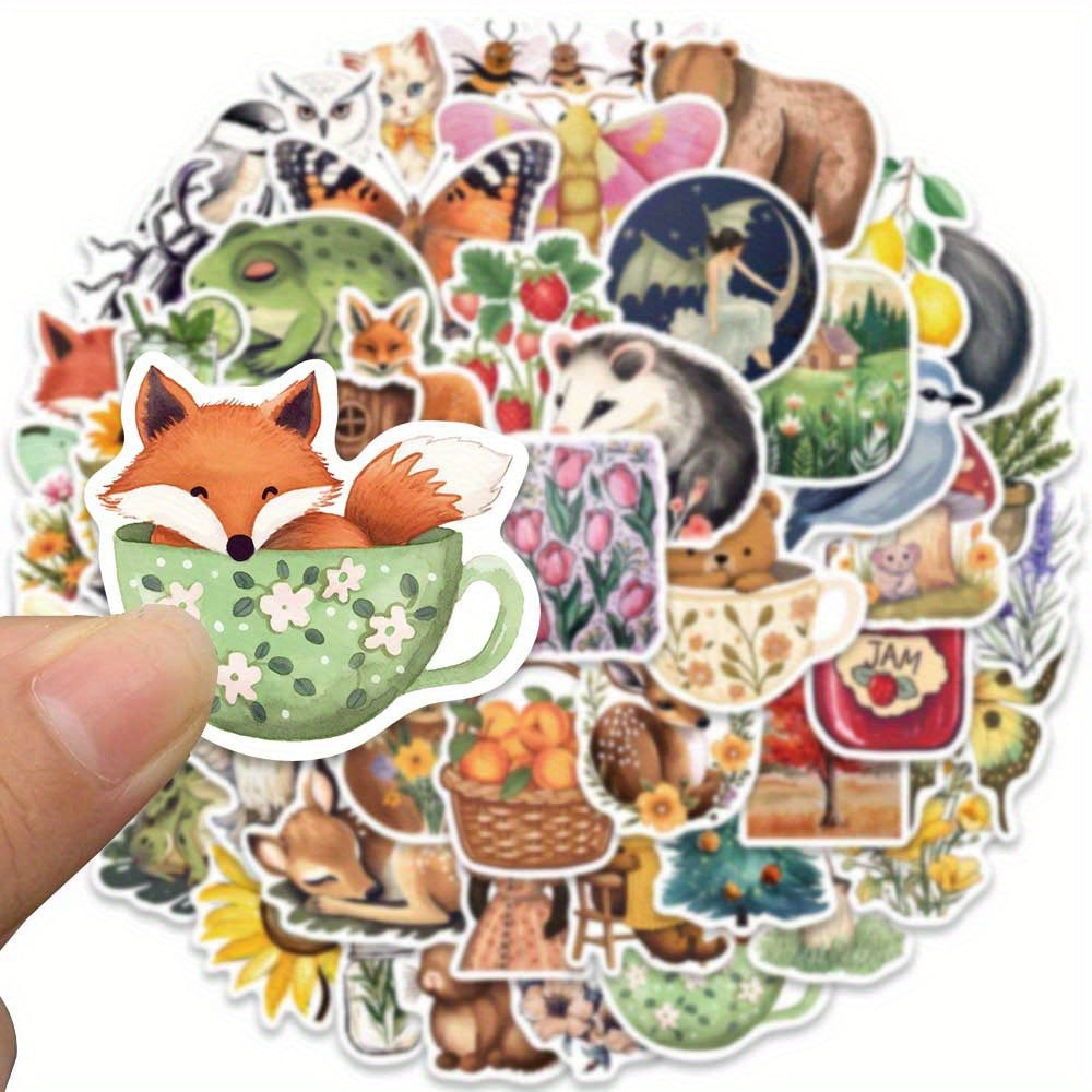 50pcs Magic Forest Animal Stickers for DIY Decals