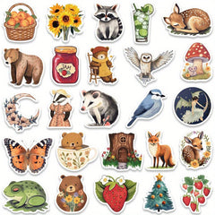 50pcs Magic Forest Animal Stickers for DIY Decals