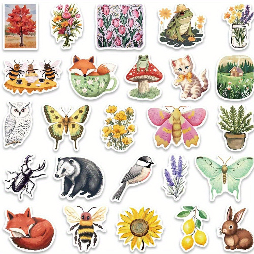 50pcs Magic Forest Animal Stickers for DIY Decals