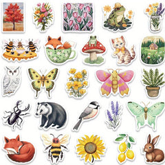50pcs Magic Forest Animal Stickers for DIY Decals