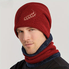 Winter Beanie Hat & Scarf Set for Men Warm Knitted Hat