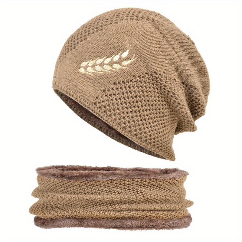 Winter Beanie Hat & Scarf Set for Men Warm Knitted Hat