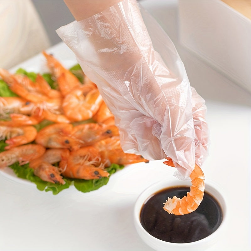 100 Pack Plastic Disposable Gloves Cooking Meal Preping Kitchen BBQ Cleaning