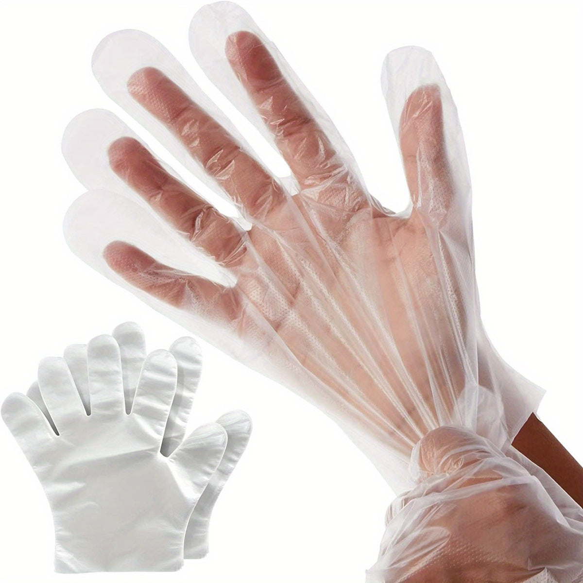 100 Pack Plastic Disposable Gloves Cooking Meal Preping Kitchen BBQ Cleaning