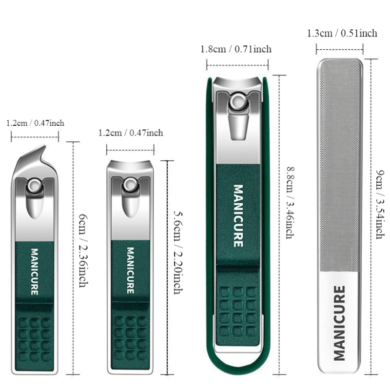 3pcs Portable Nail Clippers Fingernail & Toenail Cutter Manicure Tool