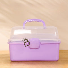 Three Layer Folding Organizer Box Portable Pill Stationery Storage Box