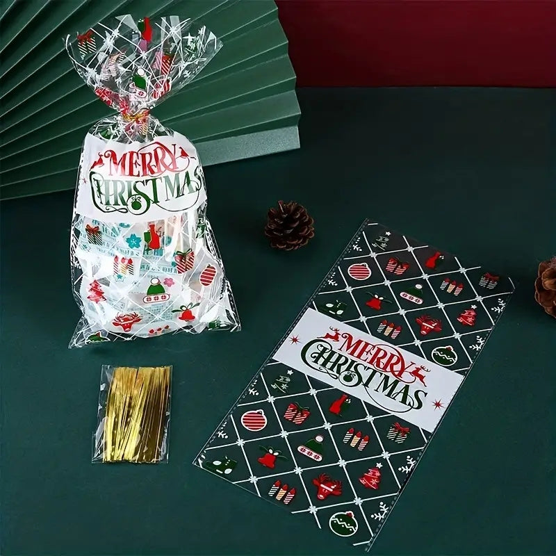 50pcs Christmas Party Candy Bags with Ties