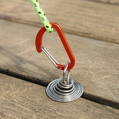 4pcs Windproof Octopus Deck Nail Camping Tent Anchor Pegs With Carabiner