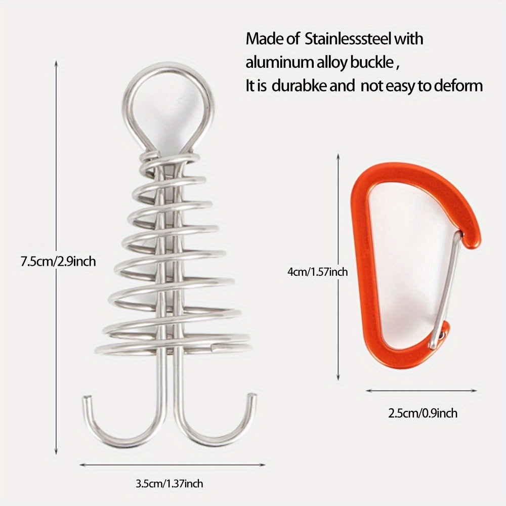 4pcs Windproof Octopus Deck Nail Camping Tent Anchor Pegs With Carabiner