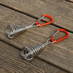 4pcs Windproof Octopus Deck Nail Camping Tent Anchor Pegs With Carabiner