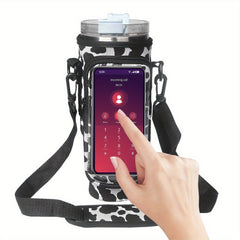 Water Cup Cover w/ Transparent Touch Screen Pocket & Strap for 1200ml 40oz Cup