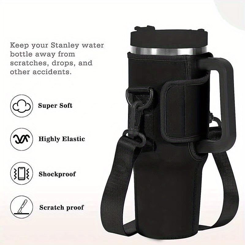 Water Cup Cover w/ Transparent Touch Screen Pocket & Strap for 1200ml 40oz Cup