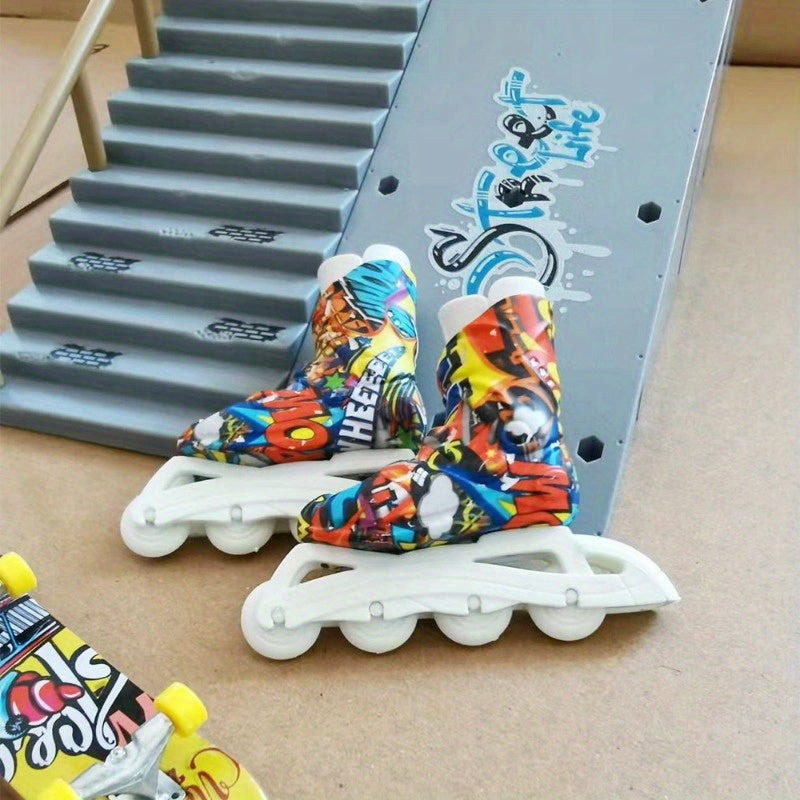 Mini Ice Skates Finger Skates Roller Toys Desktop Fingertip Skateboard