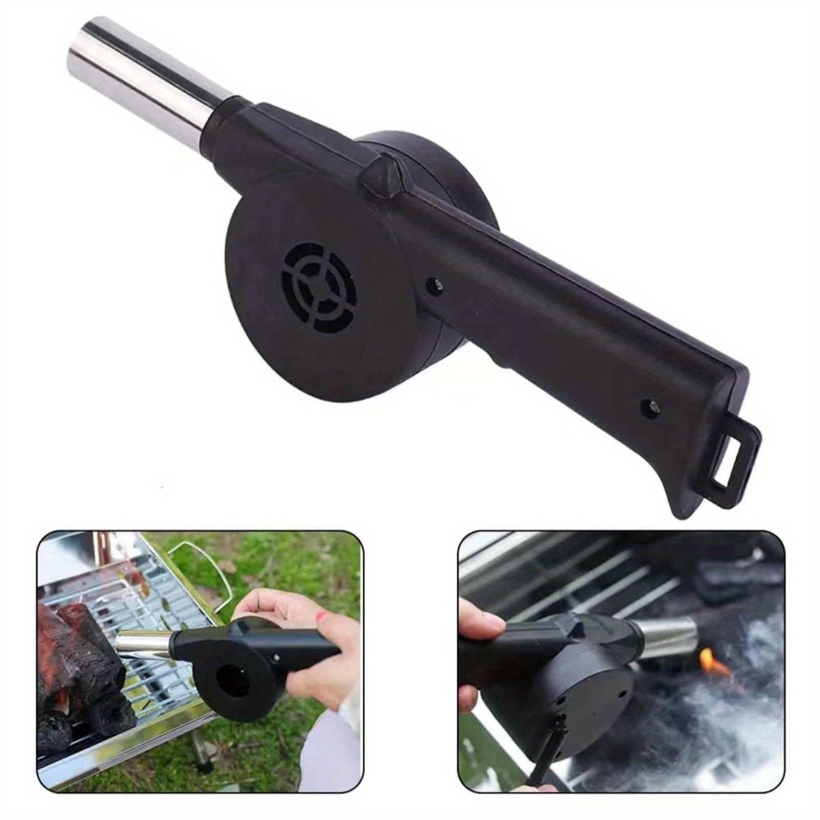 BBQ Fan Air Blower Fast Fire Starter Hand Crank for Outdoor Cooking