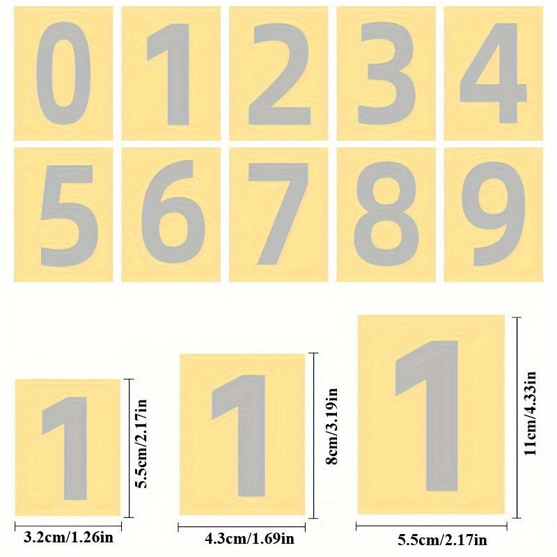Night Reflective Digital Number Stickers Self Adhesive