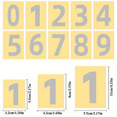 Night Reflective Digital Number Stickers Self Adhesive