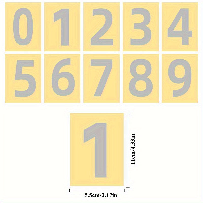 Night Reflective Digital Number Stickers Self Adhesive