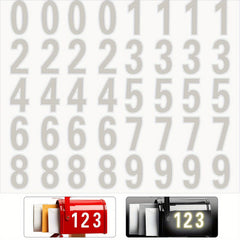 Night Reflective Digital Number Stickers Self Adhesive