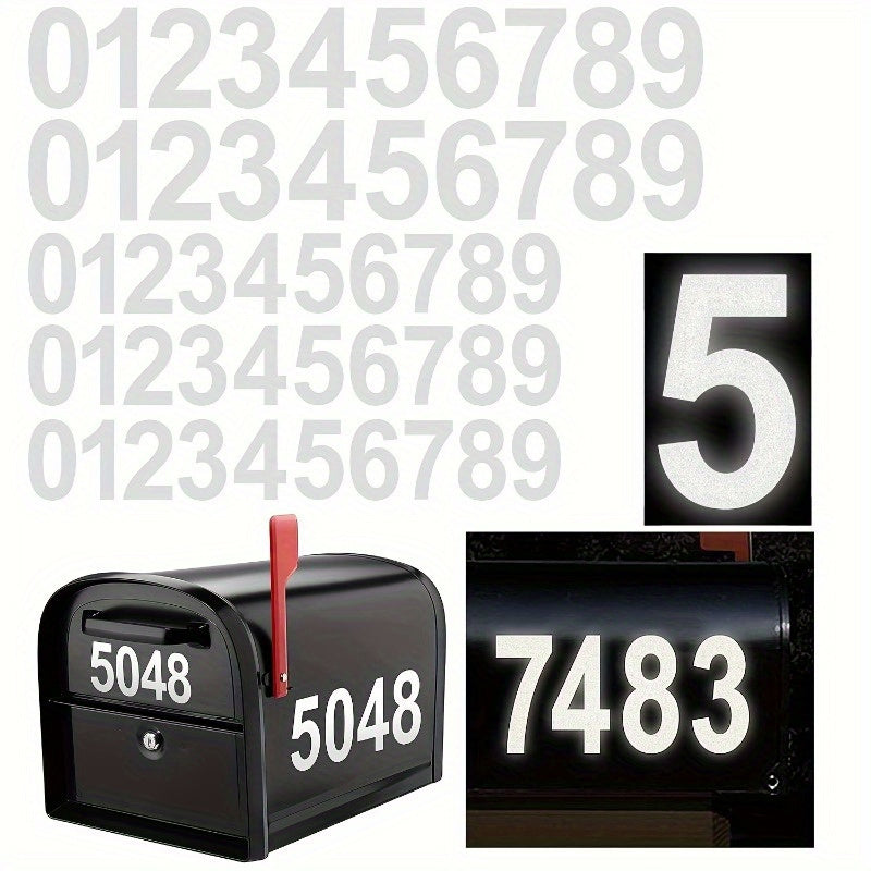 Night Reflective Digital Number Stickers Self Adhesive
