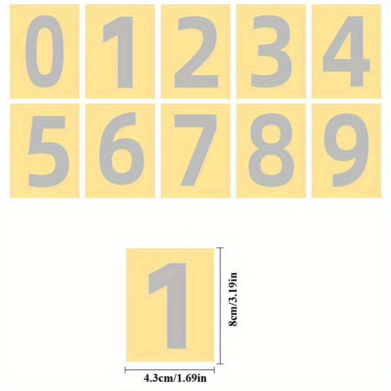 Night Reflective Digital Number Stickers Self Adhesive
