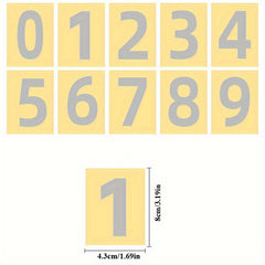 Night Reflective Digital Number Stickers Self Adhesive