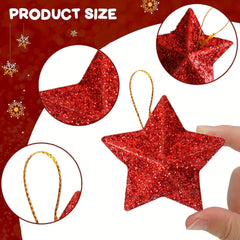 6pcs Christmas Star Hanging Decorations Colorful Christmas Tree Pendants
