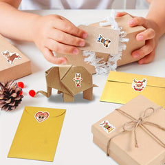 500pcs Reindeer Christmas Stickers, 10 Styles, 2.54cm, Self-adhesive, Waterproof