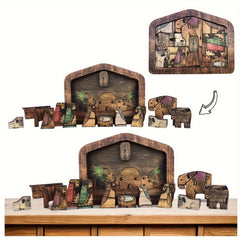 Wooden Nativity Puzzle Table Decoration Christmas Gift