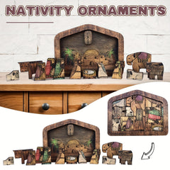 Wooden Nativity Puzzle Table Decoration Christmas Gift