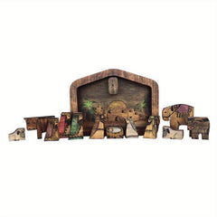 Wooden Nativity Puzzle Table Decoration Christmas Gift