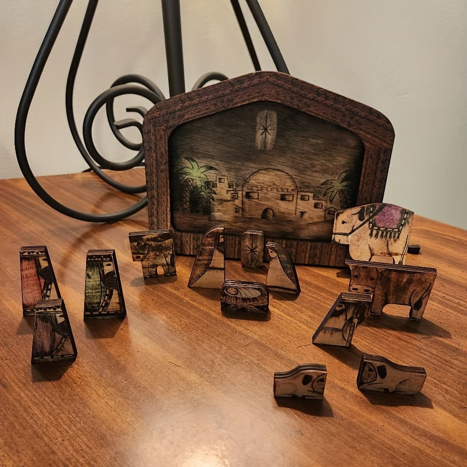 Wooden Nativity Puzzle Table Decoration Christmas Gift