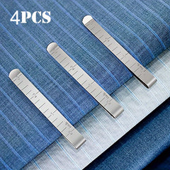 4pcs Metal Sewing Crimping Clip Stainless Steel Ruler Measurement Clips