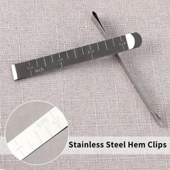 4pcs Metal Sewing Crimping Clip Stainless Steel Ruler Measurement Clips