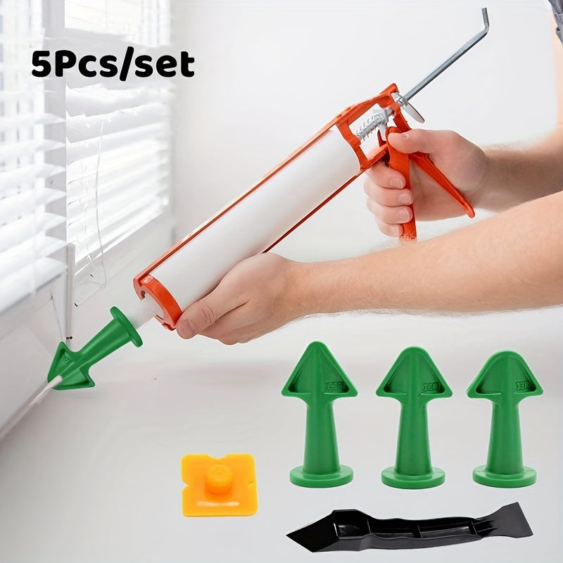 5pcs Caulking Nozzle Set for Tile Brick Joints Floor, Silicone Remover