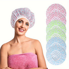 100pcs Transparent Disposable Shower Cap Reusable Waterproof Elastic Bath Cap