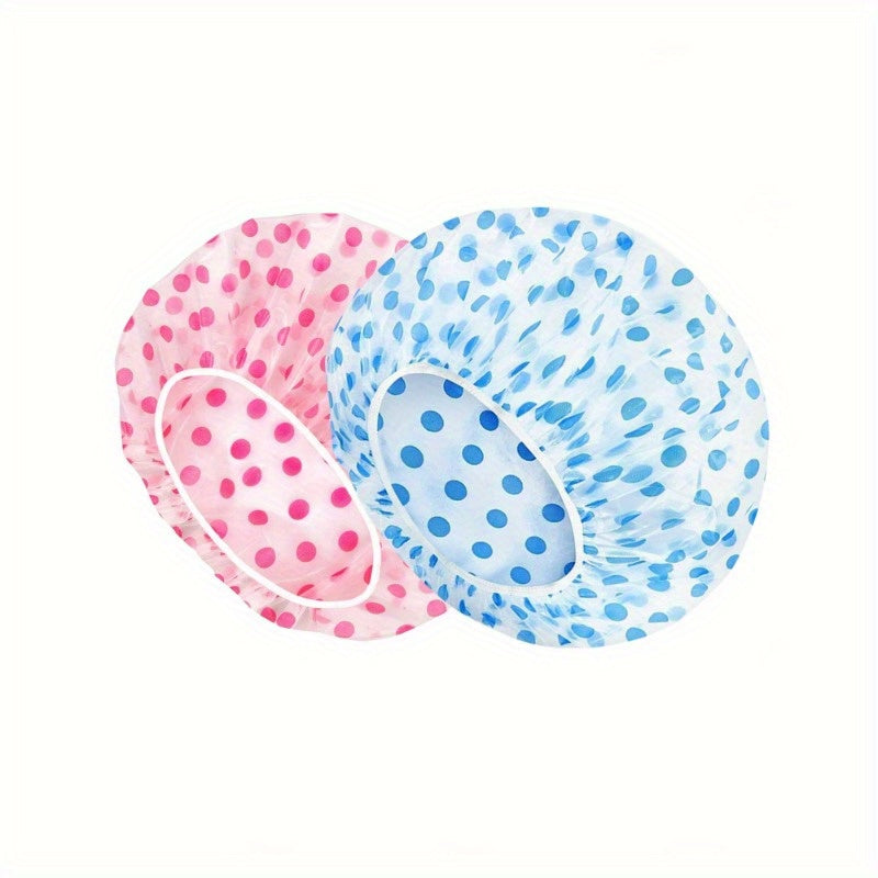 100pcs Transparent Disposable Shower Cap Reusable Waterproof Elastic Bath Cap