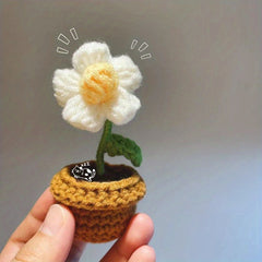 Crochet Flower Bonsai Crochet Gift Decoration For Home Car Office