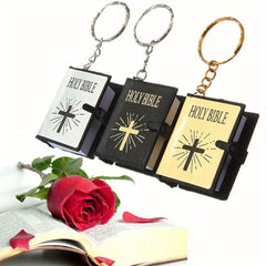 Mini Holy Bible Keychain Small Book Pendant Ornament Gift