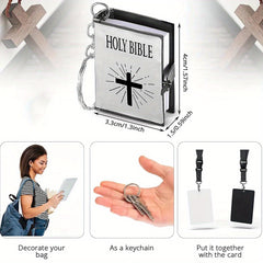 Mini Holy Bible Keychain Small Book Pendant Ornament Gift