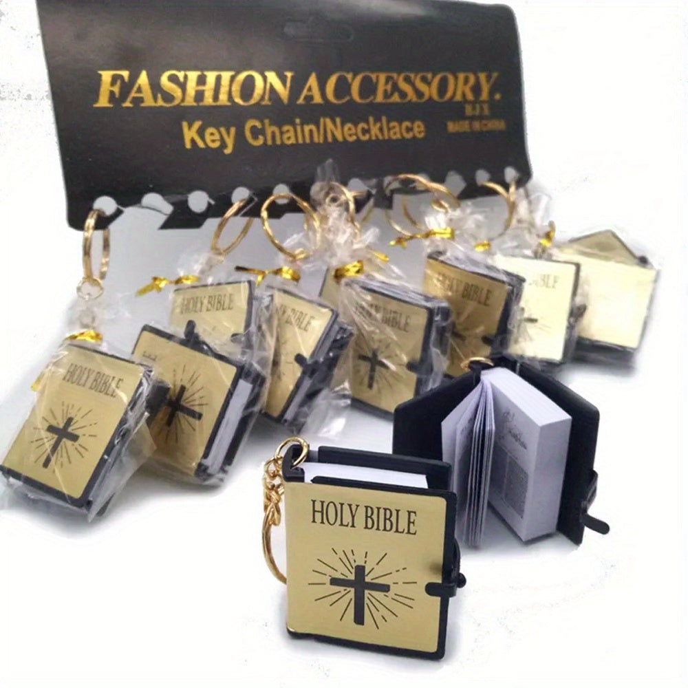 Mini Holy Bible Keychain Small Book Pendant Ornament Gift