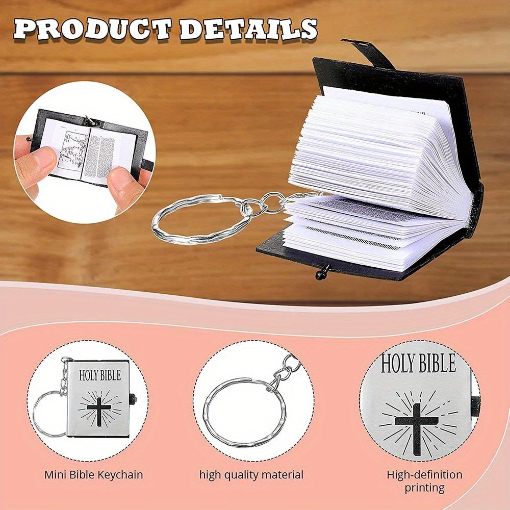 Mini Holy Bible Keychain Small Book Pendant Ornament Gift