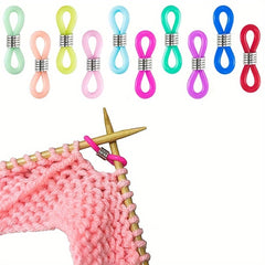 20pcs Knitting Needle Stoppers Soft Silicone Stitch Stopper