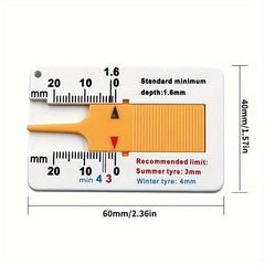 Tyre Tread Depth Gauge 0-20mm Portable Tire Ruler for Car Motorcycle Bike