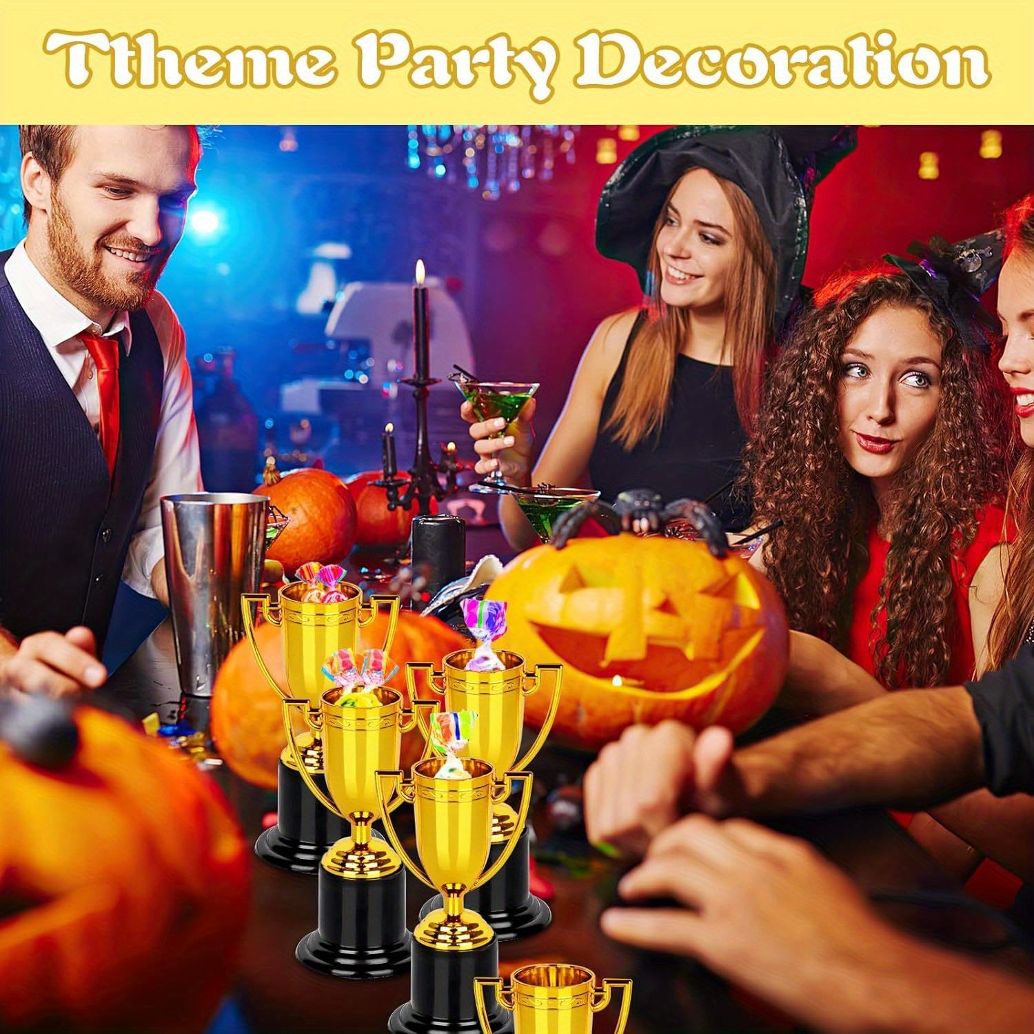 6pcs Mini Golden Trophy Award Trophies for Party Favors Props Rewards