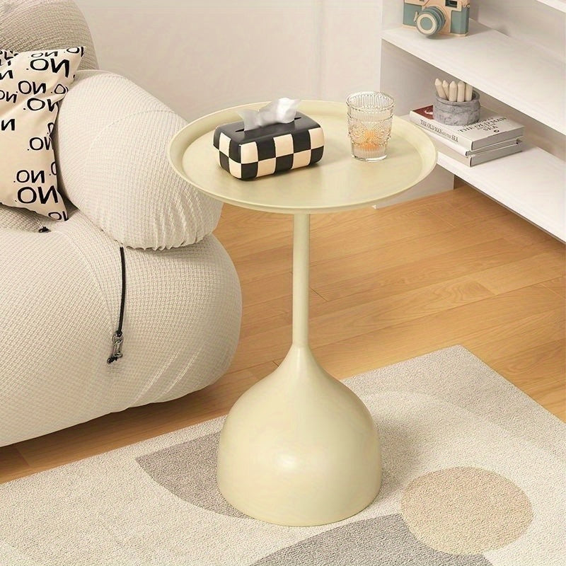 Cream Minimalist Style Side Table for Sofa, Living Room, Bed